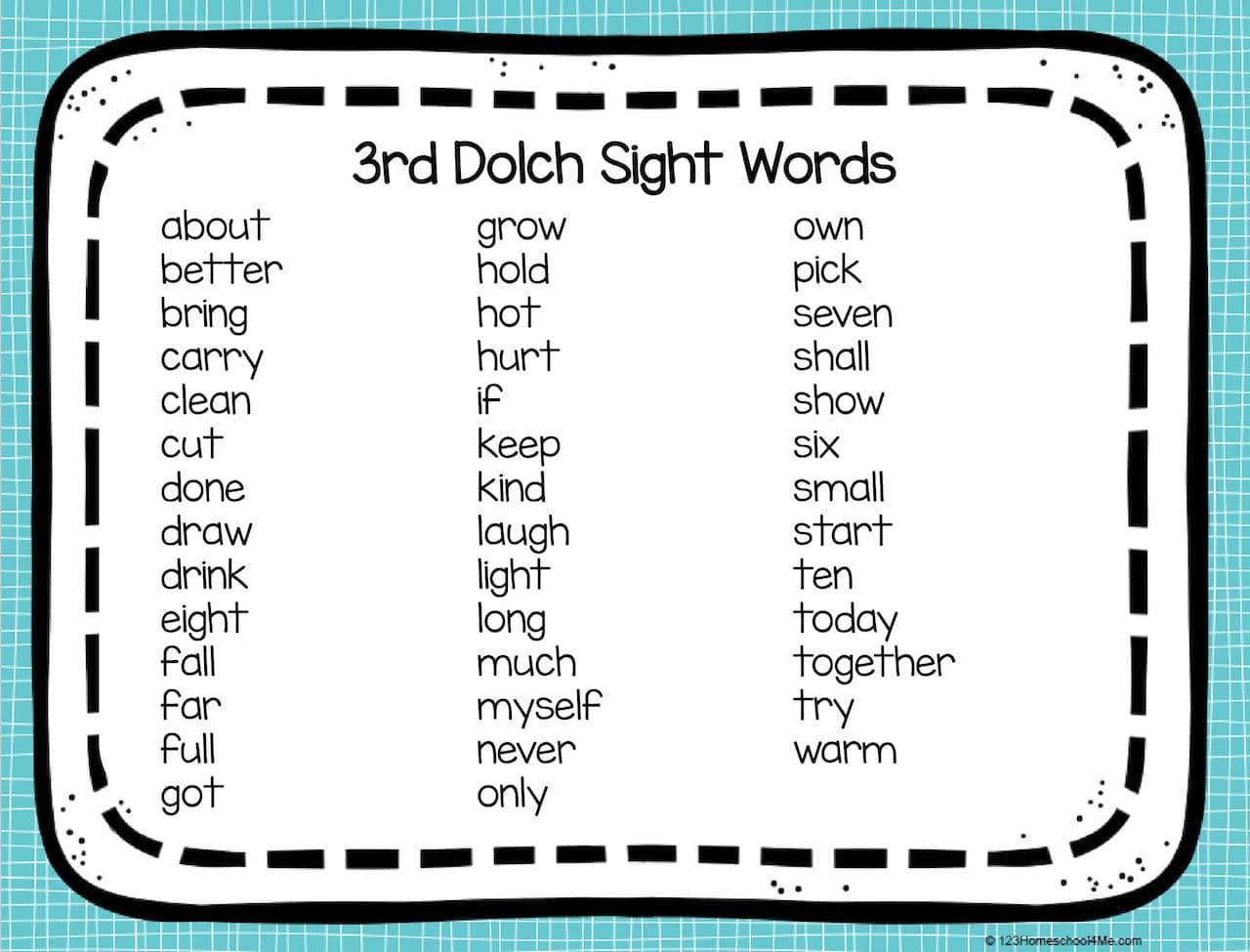Dolch 3rd – All Words