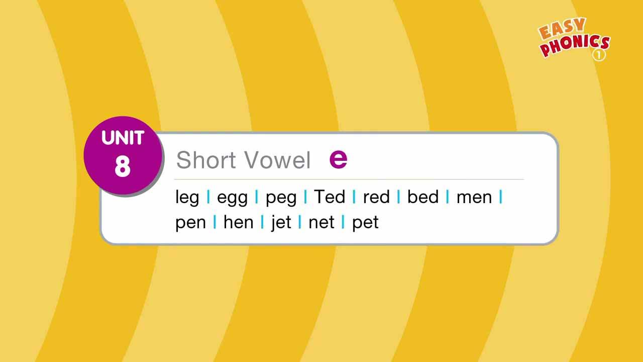 Unit 8 – Short Vowel e – Quiz