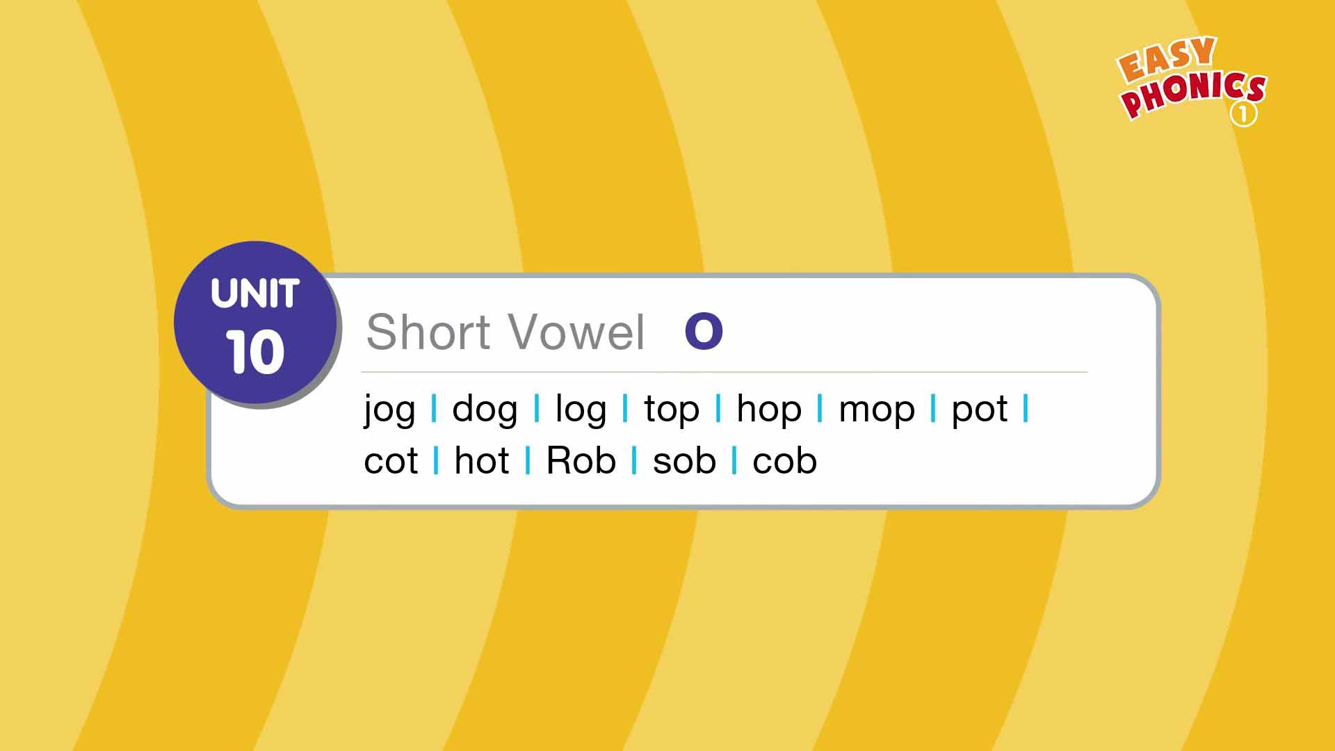Unit 10 – Short Vowel o