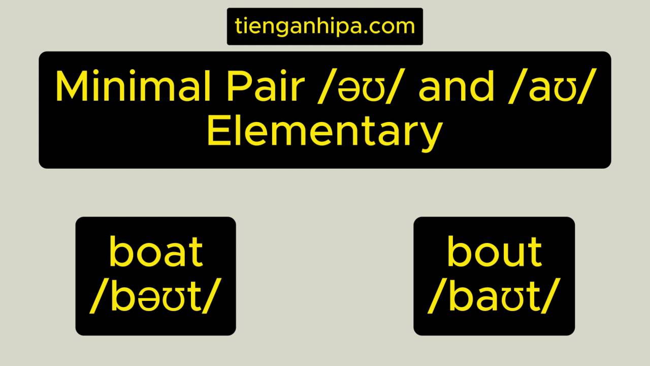 Minimal Pair /əʊ/ and /aʊ/ – Elementary