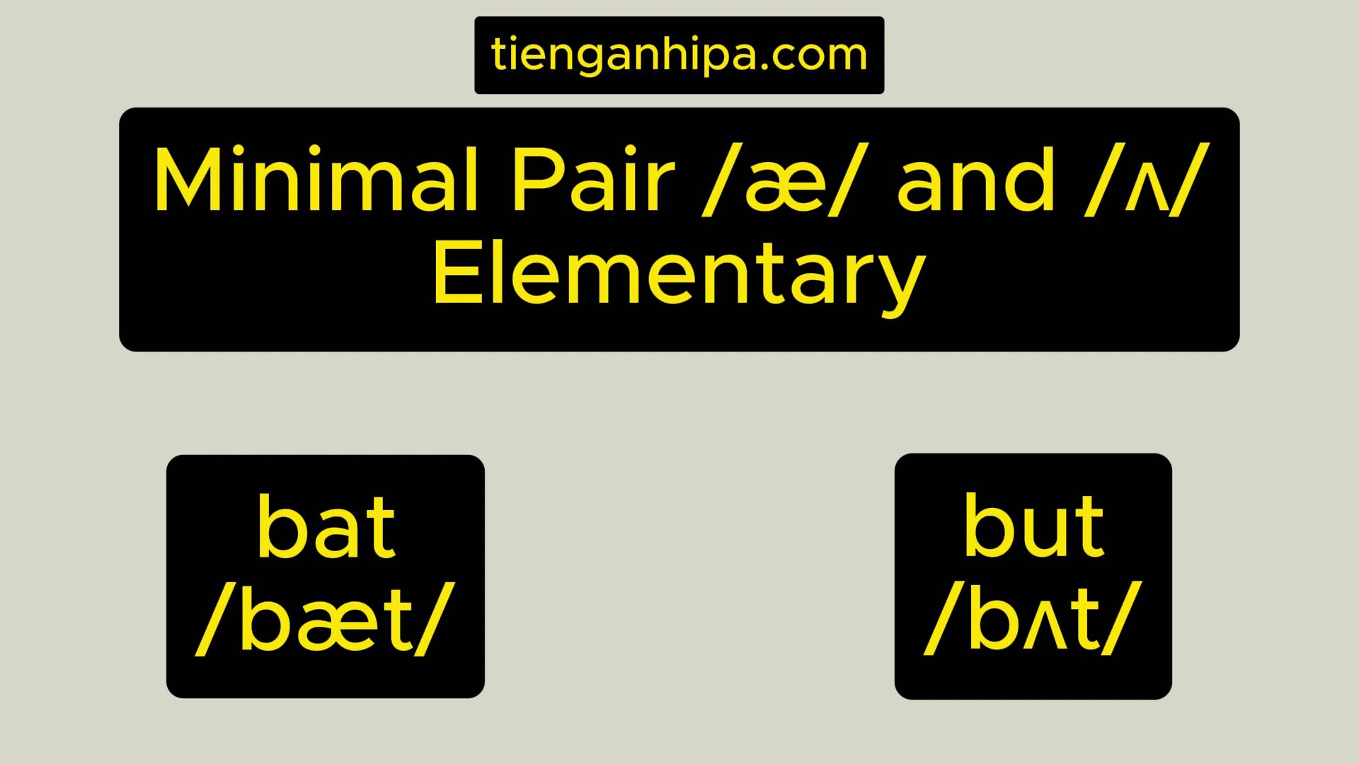 Minimal Pair /æ/ and /ʌ/ – Elementary